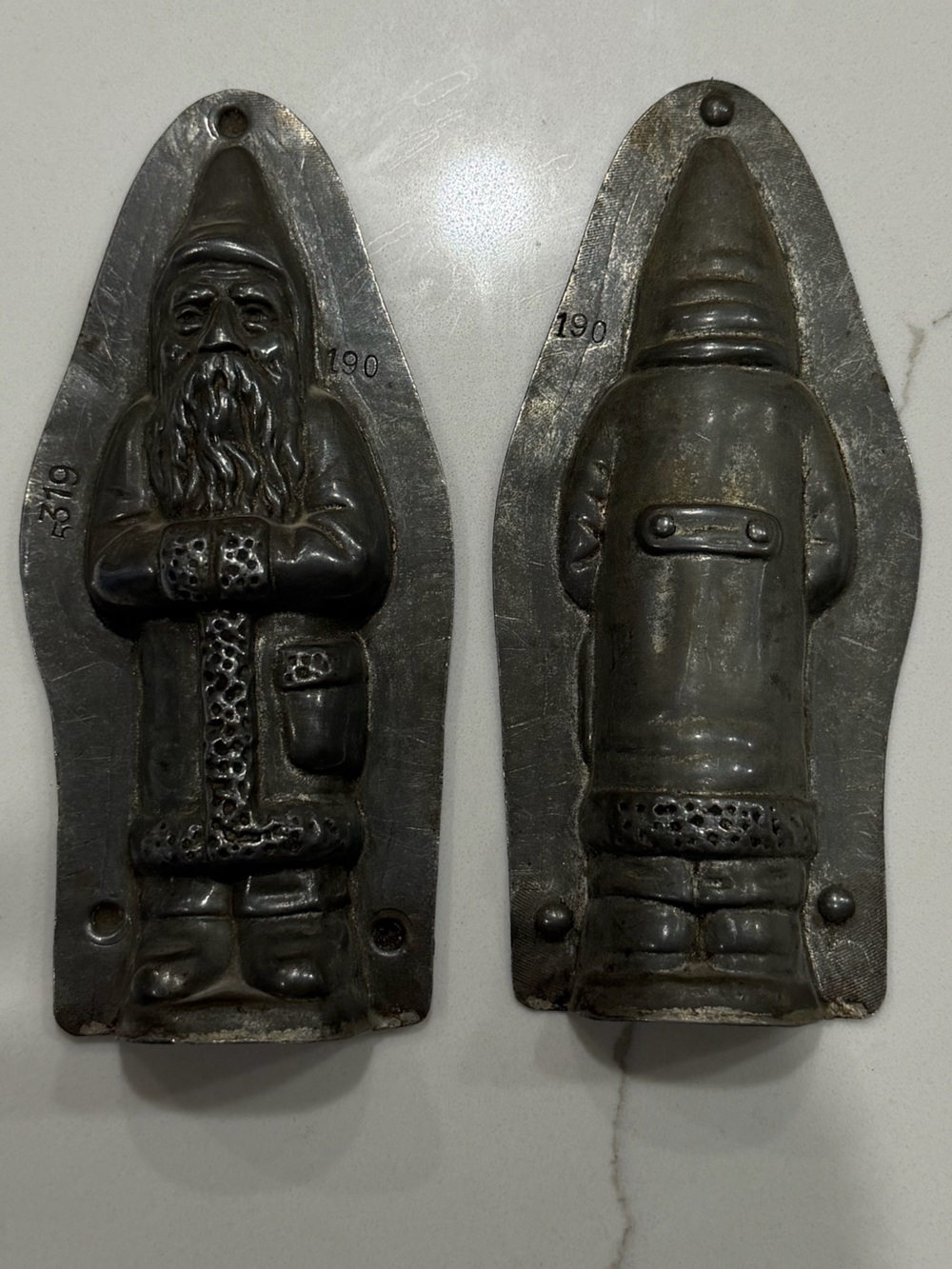 Antique Father Christmas / Belsnickle Chocolate Matching Chocolate Mold Se